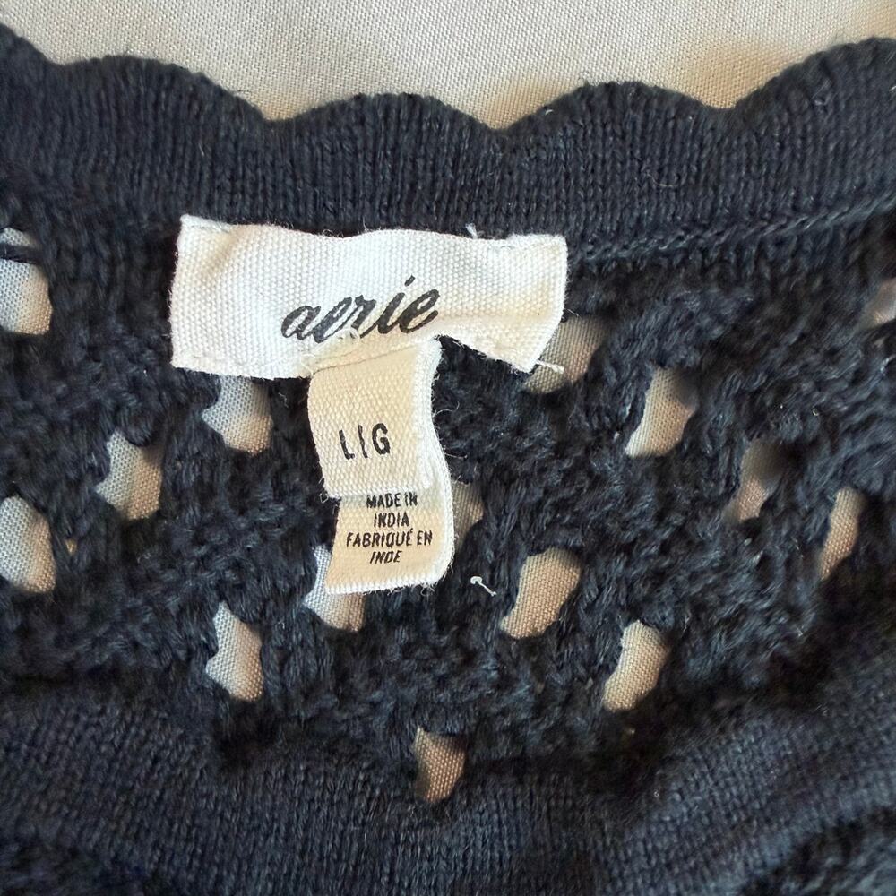 Aerie Black, Crochet, Halter, Midi Dress- L - Picture 4 of 9